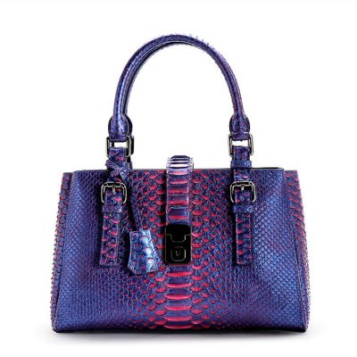 Snakeskin Satchel Handbag, Top-Handle Handbag