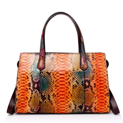 Snakeskin Top Handle Handbag, Tote Satchel Shoulder Bag